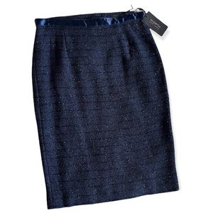 🌟NWT🌟Worth New York Navy Sparkle Stripe Skirt